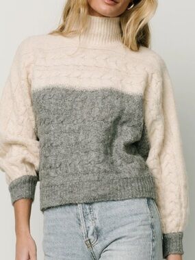 Baltic Born- Vero Moda- Jody Knit Sweater Ivory+ Gray